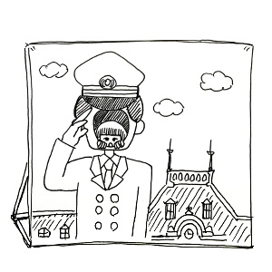 駅構内 顔はめて記念写真撮るやつ