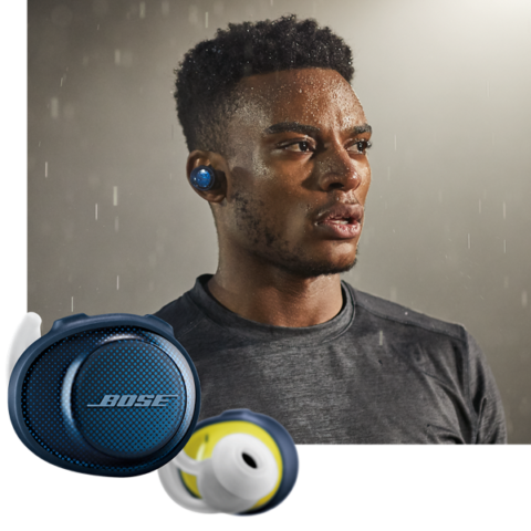 BOSE ボーズ ワイヤレスイヤホンSoundSport Free 装着イメージ